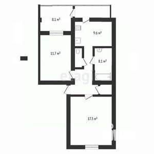 2-к квартира, вторичка, 56м2, 4/5 этаж