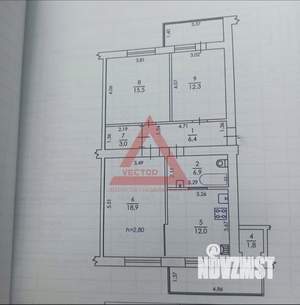 3-к квартира, вторичка, 86м2, 2/7 этаж