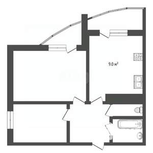 2-к квартира, вторичка, 58м2, 4/12 этаж