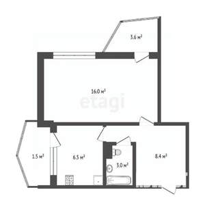 1-к квартира, вторичка, 37м2, 2/9 этаж