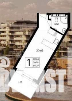 Студия квартира, вторичка, 30м2, 2/4 этаж
