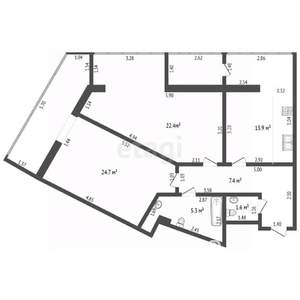 2-к квартира, вторичка, 79м2, 4/6 этаж