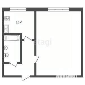 1-к квартира, вторичка, 29м2, 1/4 этаж