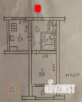 1-к квартира, вторичка, 32м2, 3/9 этаж
