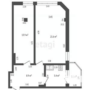 1-к квартира, вторичка, 51м2, 1/10 этаж