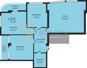 3-к квартира, вторичка, 112м2, 5/16 этаж