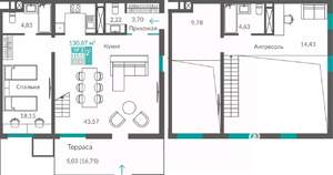 2-к квартира, строящийся дом, 106м2, 1/12 этаж