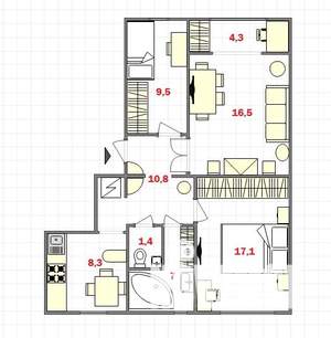 3-к квартира, вторичка, 75м2, 3/11 этаж