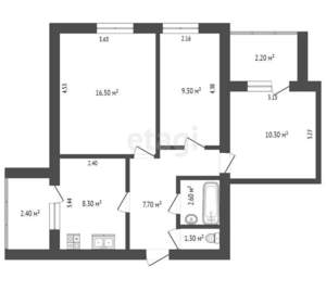 3-к квартира, вторичка, 56м2, 6/8 этаж