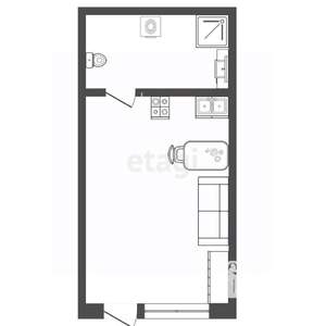 Студия квартира, вторичка, 18м2, 1/1 этаж