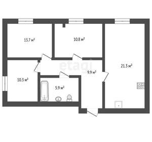 3-к квартира, вторичка, 70м2, 7/11 этаж