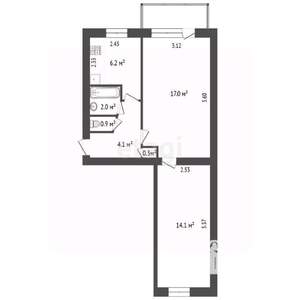 2-к квартира, вторичка, 45м2, 5/5 этаж