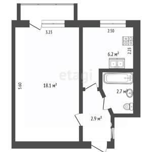 1-к квартира, вторичка, 30м2, 3/5 этаж