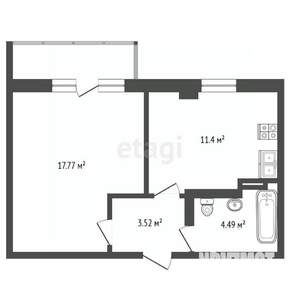 1-к квартира, вторичка, 37м2, 2/10 этаж