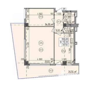3-к квартира, строящийся дом, 105м2, 5/9 этаж