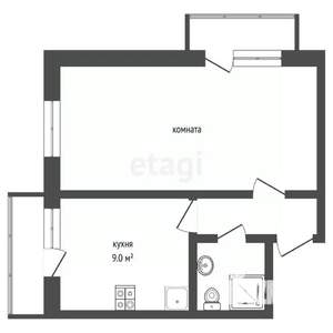 1-к квартира, вторичка, 35м2, 3/5 этаж