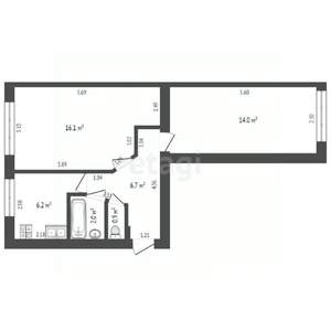 2-к квартира, вторичка, 41м2, 4/5 этаж