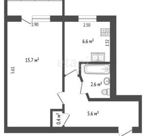 1-к квартира, вторичка, 32м2, 4/5 этаж