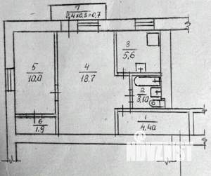 2-к квартира, вторичка, 44м2, 4/5 этаж