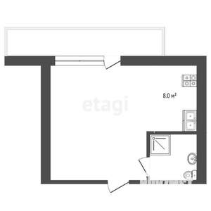 Студия квартира, вторичка, 40м2, 1/6 этаж