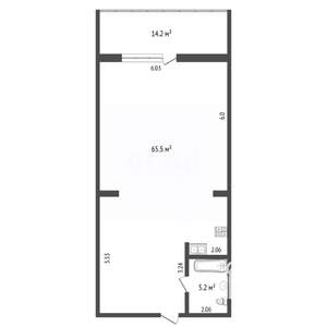 Студия квартира, вторичка, 78м2, 2/9 этаж