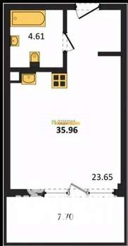 Студия квартира, вторичка, 35м2, 3/10 этаж