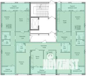 2-к квартира, вторичка, 64м2, 1/9 этаж