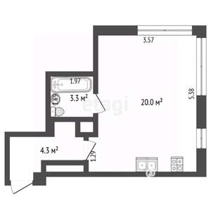 1-к квартира, вторичка, 34м2, 6/10 этаж