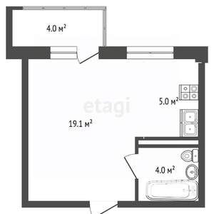 Студия квартира, вторичка, 32м2, 2/9 этаж