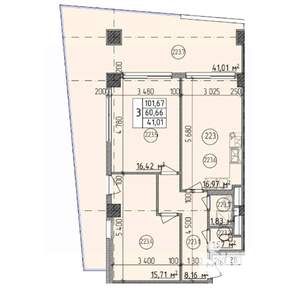 3-к квартира, строящийся дом, 102м2, 2/9 этаж