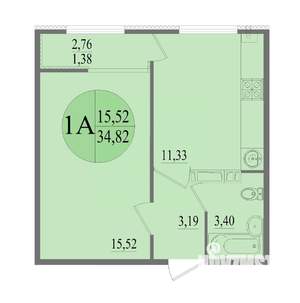 1-к квартира, вторичка, 35м2, 6/10 этаж