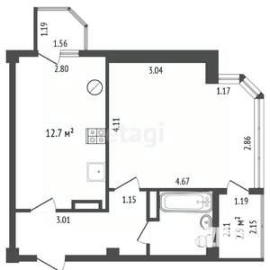 1-к квартира, вторичка, 47м2, 8/10 этаж