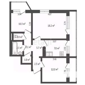 3-к квартира, вторичка, 61м2, 5/12 этаж
