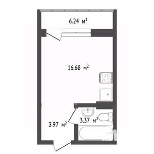 Студия квартира, вторичка, 23м2, 5/9 этаж