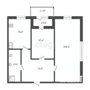 2-к квартира, вторичка, 52м2, 4/5 этаж