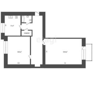 2-к квартира, вторичка, 58м2, 2/3 этаж