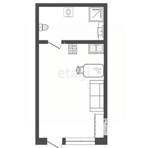 Студия квартира, вторичка, 18м2, 1/1 этаж