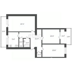 3-к квартира, вторичка, 68м2, 4/5 этаж