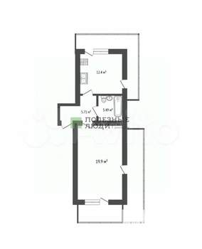 1-к квартира, вторичка, 44м2, 4/9 этаж
