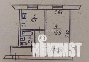 1-к квартира, вторичка, 31м2, 1/4 этаж
