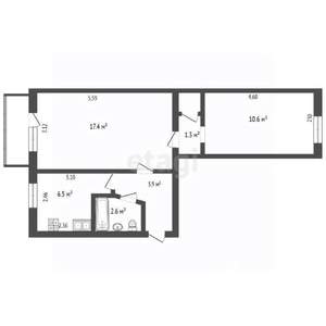 2-к квартира, вторичка, 43м2, 2/5 этаж
