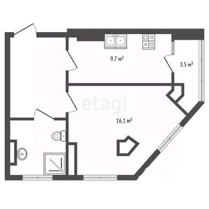 1-к квартира, вторичка, 40м2, 15/16 этаж