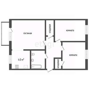 3-к квартира, вторичка, 64м2, 4/5 этаж