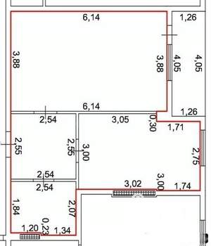 1-к квартира, вторичка, 49м2, 6/7 этаж