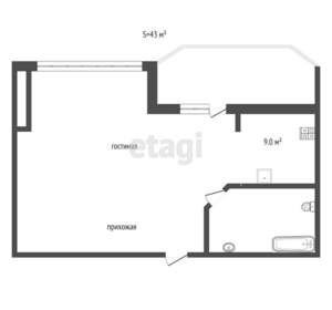 1-к квартира, вторичка, 43м2, 10/10 этаж