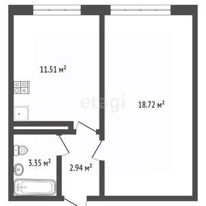 1-к квартира, вторичка, 36м2, 2/9 этаж