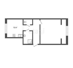 1-к квартира, вторичка, 40м2, 4/5 этаж