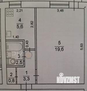 1-к квартира, вторичка, 34м2, 4/5 этаж