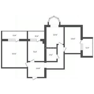 3-к квартира, вторичка, 73м2, 1/6 этаж