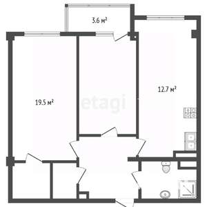 2-к квартира, вторичка, 68м2, 3/6 этаж